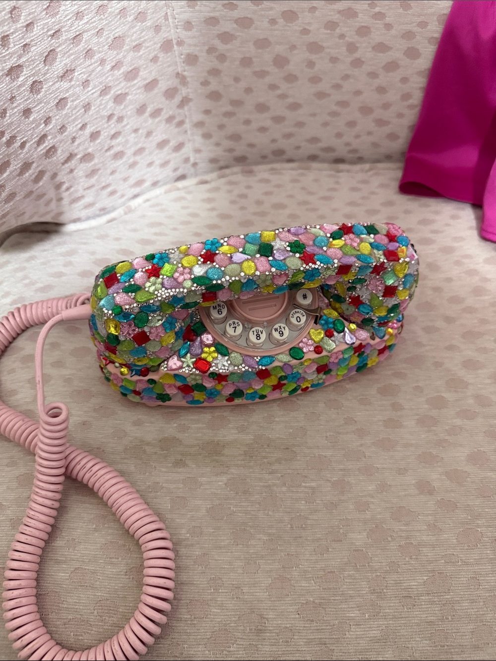 Bedazzled Pink Crosley phone